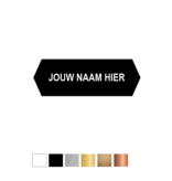 Kunststof naamplaatje in de vorm van een ruit 58x20mm voor bel, deur of brievenbus - zonder bevestiging, geen tape of gaten