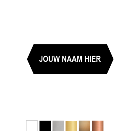 Kunststof naamplaatje in de vorm van een ruit 58x20mm voor bel, deur of brievenbus - zonder bevestiging, geen tape of gaten