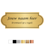 Kunststof naamplaatje 100x38mm Klassiek ontwerp zonder bevestiging