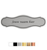 Kunststof naamplaatje 100x31mm Klassiek ontwerp zonder bevestiging