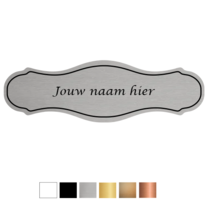 Naamplaatje klassieke vorm 100x31mm