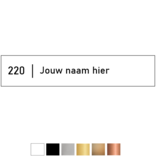 Kunststof naamplaatje 100x20mm met huisnummer - zonder bevestiging, geen tape of gaten
