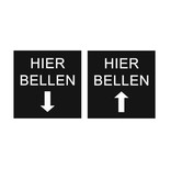 Bordje hier bellen 60x60mm zelfklevend