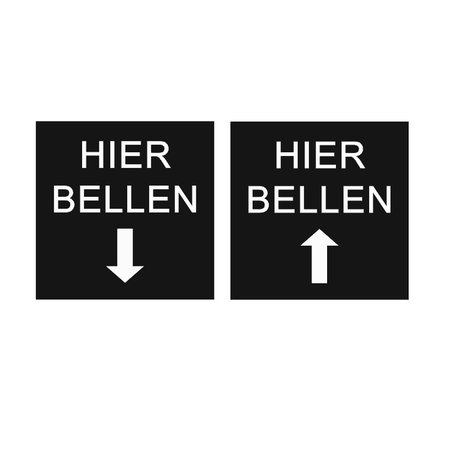 Bordje hier bellen 60x60mm zelfklevend