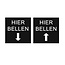 Bordje hier bellen 60x60mm zelfklevend
