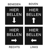 Bordje hier bellen 60x60mm zelfklevend