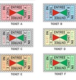 Entreekaartjes met controle strook in boekjes per 500 kaartjes