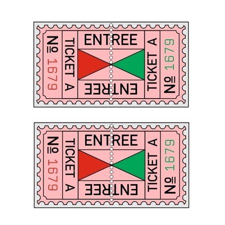 Entreekaartjes met controle strook in boekjes per 500 kaartjes