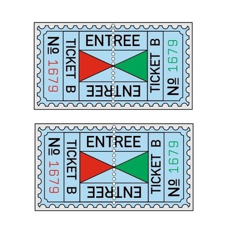 Entreekaartjes met controle strook in boekjes per 500 kaartjes