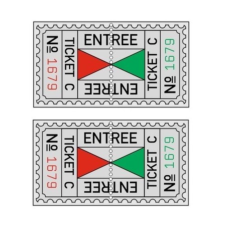 Entreekaartjes met controle strook in boekjes per 500 kaartjes