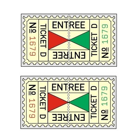 Entreekaartjes met controle strook in boekjes per 500 kaartjes