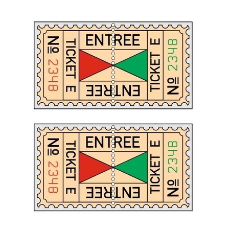 Entreekaartjes met controle strook in boekjes per 500 kaartjes