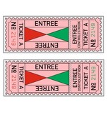 XL-Entreekaartjes met controle strook in boekjes per 500 toegangs- kaartjes gebundeld. XL-Ticket formaat is 75 x 27½mm in een boekje - 500 stuks