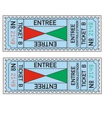 CombiCraft XL-Entreekaartjes met controle strook in boekjes per 500 toegangs- kaartjes gebundeld. XL-Ticket formaat is 75 x 27½mm in een boekje - 500 stuks