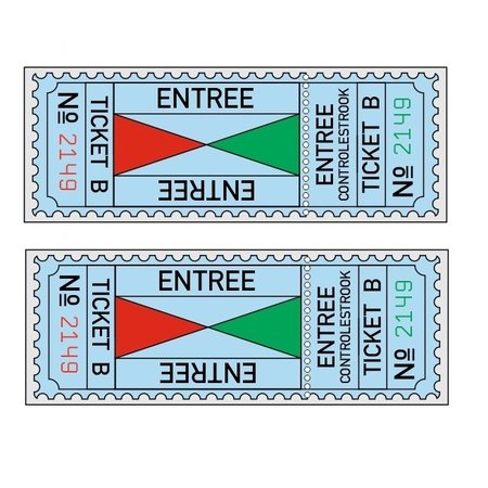 XL-Entreekaartjes met controle strook in boekjes per 500 toegangs- kaartjes gebundeld. XL-Ticket formaat is 75 x 27½mm in een boekje - 500 stuks