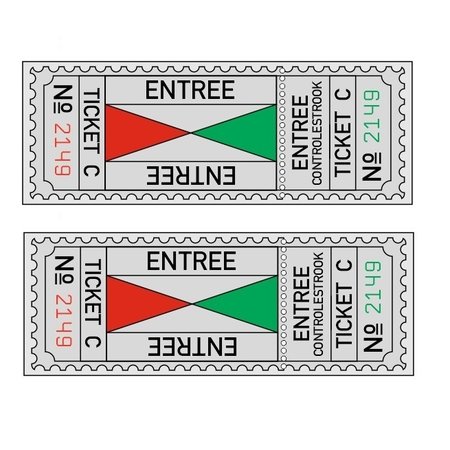 CombiCraft XL-Entreekaartjes met controle strook in boekjes per 500 toegangs- kaartjes gebundeld. XL-Ticket formaat is 75 x 27½mm in een boekje - 500 stuks