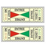 CombiCraft XL-Entreekaartjes met controle strook in boekjes per 500 toegangs- kaartjes gebundeld. XL-Ticket formaat is 75 x 27½mm in een boekje - 500 stuks