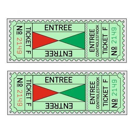 CombiCraft XL-Entreekaartjes met controle strook in boekjes per 500 toegangs- kaartjes gebundeld. XL-Ticket formaat is 75 x 27½mm in een boekje - 500 stuks
