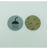 Douche - Badkamer Aluminium deurbordje  Aluminium Ø75mm met tape