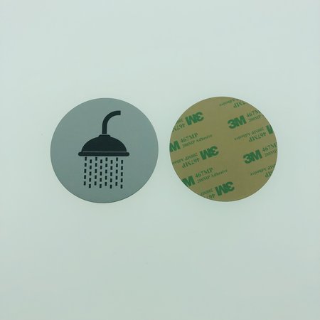 Douche - Badkamer Aluminium deurbordje  Aluminium Ø75mm met tape