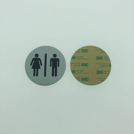 CombiCraft Toiletten - Mannen en Vrouwen toiletbordje Aluminium Ø75mm met tape