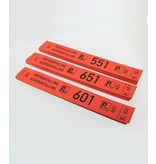 Fietsenstalling labels of Fietslabels met doorlopende nummering en een klantencoupon in ca. 29x4cm per 500 stuks
