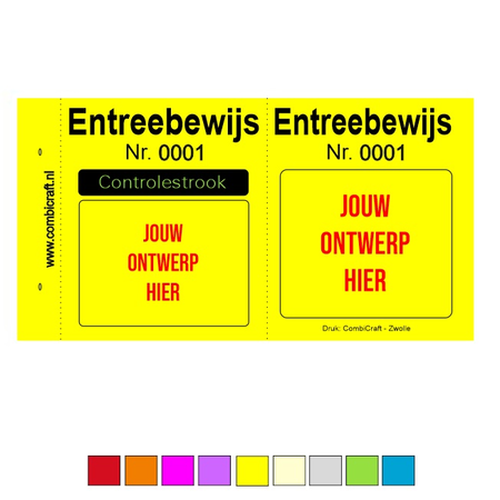 Entreebewijzen met controlestrookje Eigen ontwerp 105 x 55.8mm