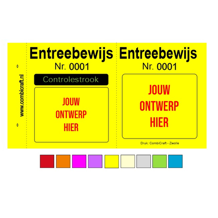Entreebewijzen met controlestrookje Eigen ontwerp 105 x 55.8mm