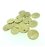 Genummerde Sleutellabels Blank Messing rond met geslagen nummer zonder kleurinleg