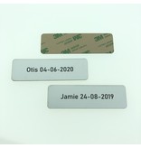 Dun 0,8mm dik naamplaatje - in een wensmaat tot max. 125 x 25mm voor bij de bel, deur of brievenbus