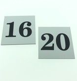 Huisnummer bordje White, Type 1 in 100x100x3mm met een zwart nummer in het Lettertype Century Schoolbook