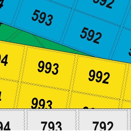 CombiCraft 1000 Nummerblokjes of lootjes in 40x27½mm  met een dubbele nummering, geheel geperforeerd. (1 nummer = 20x27½mm)