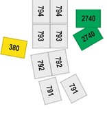 CombiCraft 1000 Nummerblokjes of lootjes in 40x27½mm  met een dubbele nummering, geheel geperforeerd. (1 nummer = 20x27½mm)