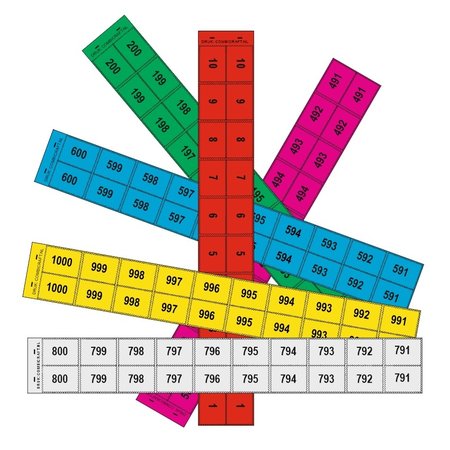 CombiCraft 1000 Nummerblokjes of lootjes in 40x27½mm  met een dubbele nummering, geheel geperforeerd. (1 nummer = 20x27½mm)