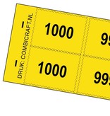 CombiCraft 1000 Nummerblokjes of lootjes in 40x27½mm  met een dubbele nummering, geheel geperforeerd. (1 nummer = 20x27½mm)