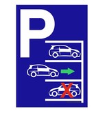 Bordje - Parkeerplaats, parkeervak, parkeerhaven VOORUIT inparkeren 21x30cm