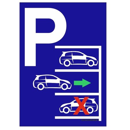 Bordje - Parkeerplaats, parkeervak, parkeerhaven VOORUIT inparkeren 21x30cm