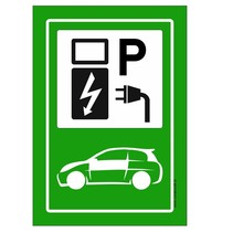 Parkeerplaats elektrische auto's in het groen