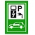 Parkeerplaats elektrische auto's in het groen