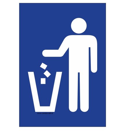 Pictogrambordje Afval in de afvalbak, bord is 21x30cm