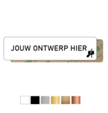 Kunststof naamplaatje Eigen Ontwerp 80x20mm voor bel, voordeur of brievenbus - zelfklevend met tape aan de achterzijde