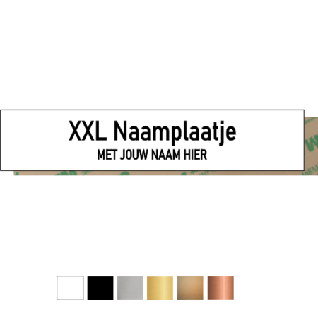 Kunststof XL-Naamplaatje 150x30x1,6mm met dubbelzijdig tape
