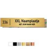 Kunststof XL-Naamplaatje met huisnummer 150x30x1,6mm met dubbelzijdig tape
