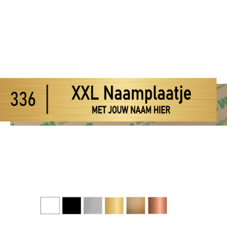 CombiCraft Kunststof XL-Naamplaatje met huisnummer 150x30x1,6mm met dubbelzijdig tape