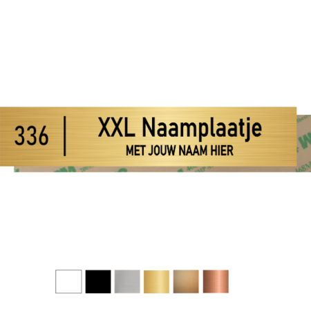 Kunststof XL-Naamplaatje met huisnummer 150x30x1,6mm met dubbelzijdig tape