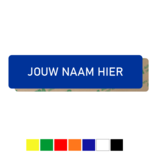 Gekleurd Kunststof naamplaatje 80x20mm - zelfklevend met tape aan de achterzijde