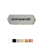 Kunststof naamplaatje in de vorm van een ruit 58x20mm voor bel, deur of brievenbus -  zelfklevend met tape aan de achterzijde