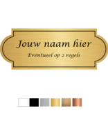 Kunststof naamplaatje met tape 100x38mm Klassiek ontwerp