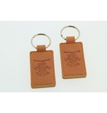 Leren of Kunstleren sleutelhangers 30x80mm met uw brandlogo.