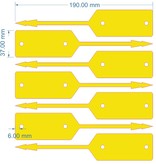 CombiCraft Autolabel of Werkplaatslabel met bedrukking van een eigen logo/tekst en beschrijfbaar vanaf 10.000 stuks